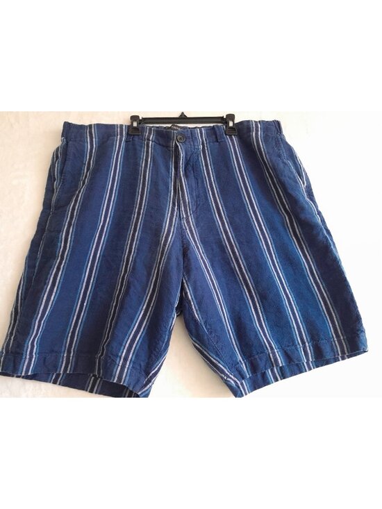 Banana Republic Other - Banana Republic Linen Shorts Vacation Beach Resort Casual Striped Shorts 38 Blue